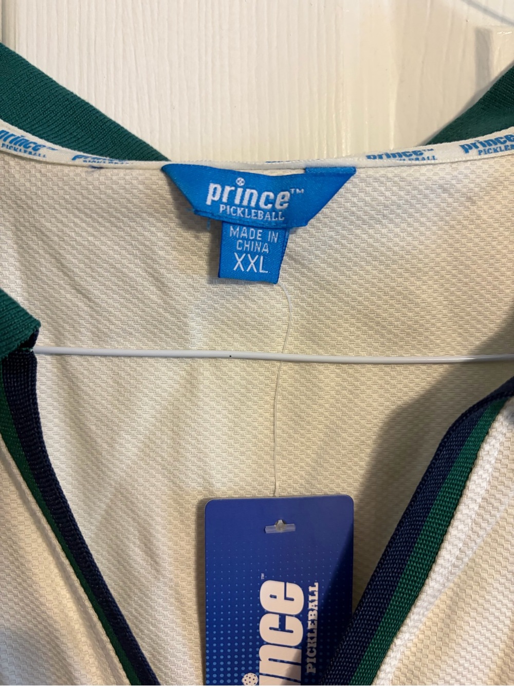 Prince Pickleball Tennis Dress White Green Pleated Collared Athleisure NWT XXL - Picture 2 of 8
